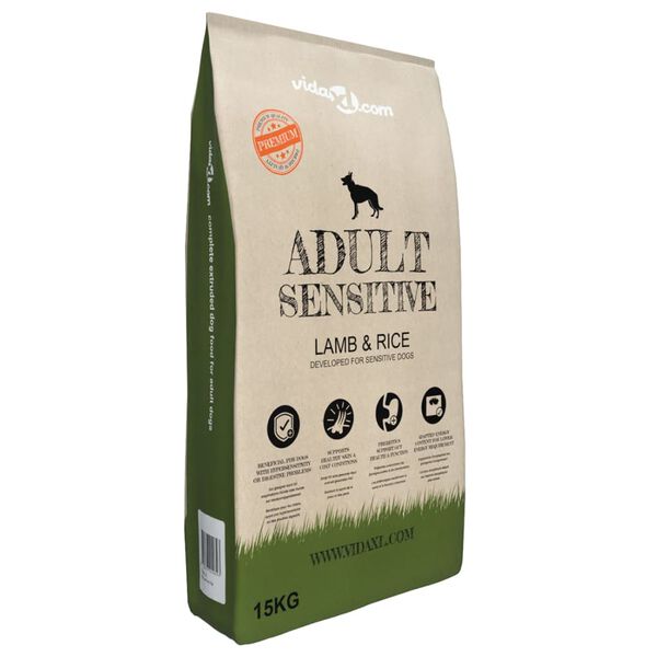 vidaXL Suha hrana za pse Adult Sensitive Lamb & Rice 2 kosa 30 kg
