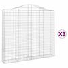 vidaXL Obokane gabion ko&scaron;are 3 kosi 200x30x180/200 cm pocinkano železo