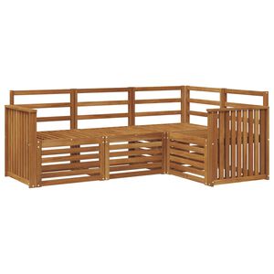 vidaXL Sedežne garniture 4 pcs Naravna Masiven les akacije