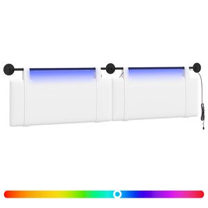 vidaXL Viseče vzglavje postelje Z LED svetlobo Bela Blago