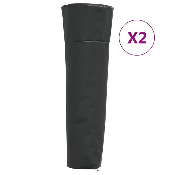 vidaXL Prevleka za grelnik 2 kosa stožec črna 86x47x241 cm 420D oxford