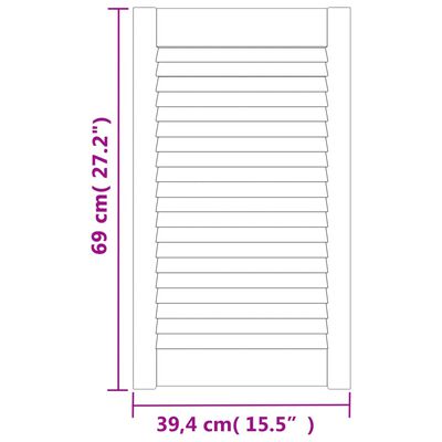 vidaXL Vrata za omarico z letvicami bela 69x39,4 cm trdna borovina