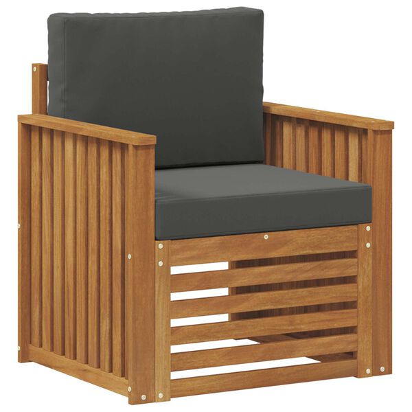 vidaXL Zunanja garnitura za sedenje z blazino Naravna 71 x 63 x 73 cm