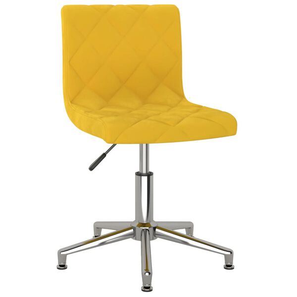 vidaXL Vrtljivi jedilni stoli 2 kosa gorčično rumen žamet