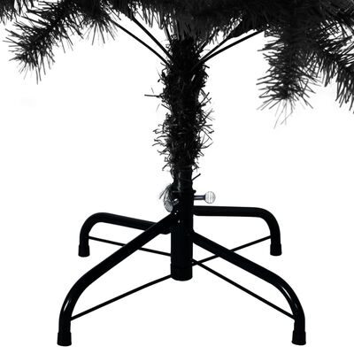 vidaXL Umetna novoletna jelka s stojalom črna 150 cm PVC