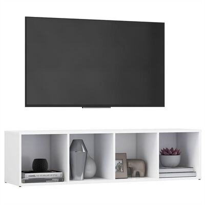 vidaXL TV omarica bela 142,5x35x36,5 cm iverna plošča