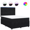 vidaXL Box spring postelja z vzmetnico črna 140x200 cm žamet