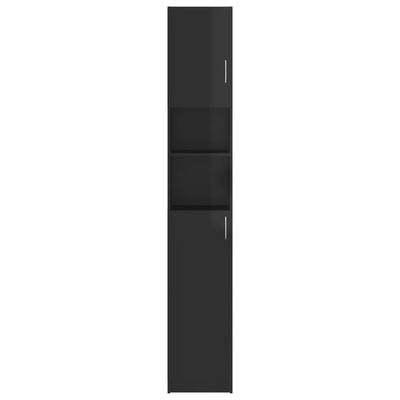 vidaXL Kopalniška omarica visok sijaj črna 32x25,5x190 cm iverna pl.