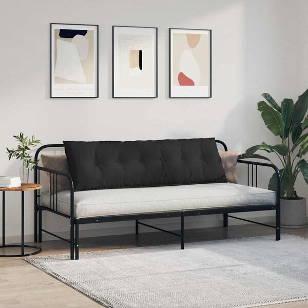 vidaXL Poglavni vzglavnik Črna 160 x 50 cm Mikrofiber tkanina