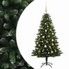 vidaXL Umjetno božično drevo z okrasnimi kroglami 150 cm 150 LED