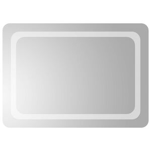 vidaXL LED kopalni&scaron;ko ogledalo Transparentno 70 x 50 cm kaljeno steklo