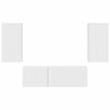 vidaXL Set omare za televizijo na steni 4 pcs Bela Konstruiran les