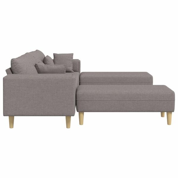 vidaXL Tkaninska sedežna z blazino Taupe 208 cm blago