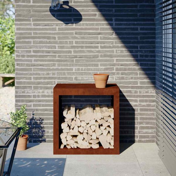 vidaXL Stojalo za drva 60x40x60 cm Vremensko odporno jeklo