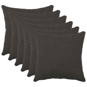 vidaXL Prevleka za blazino 6 pcs HEERLEN Temno siva 30 x 30 cm Boucl&eacute;