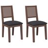 vidaXL Jedilni stoli z blazinami 2 kosa Brown Solid Wood Rubber