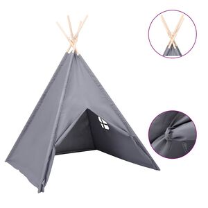 vidaXL Otroški tipi šotor z vrečo peach skin siv 120x120x150 cm