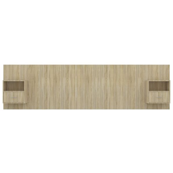 vidaXL Posteljno vzglavje z omaricami sonoma hrast konstruiran les