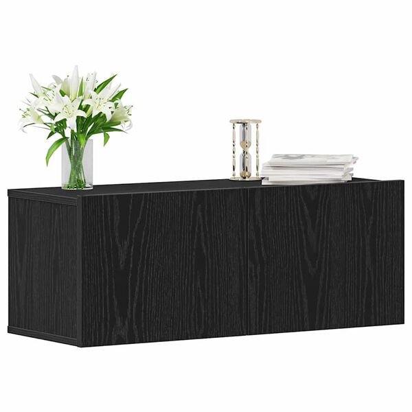 vidaXL TV omarica 2 pcs Črna Orehovina 80 x 30 x 30 cm Konstruiran les