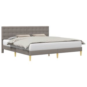 vidaXL Konstrukcija postelje z vzglavjem Taupe 200 x 200 cm Blago