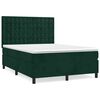 vidaXL Box spring postelja z vzmetnico temno zelena 140x200 cm žamet
