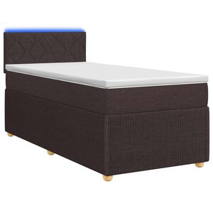 vidaXL Postelja boxspring z vzmetnico Temno rjava 80 x 200 cm Blago