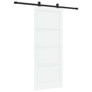 vidaXL Drsna vrata Bela in črna 83 x 202 cm Trdna borovina