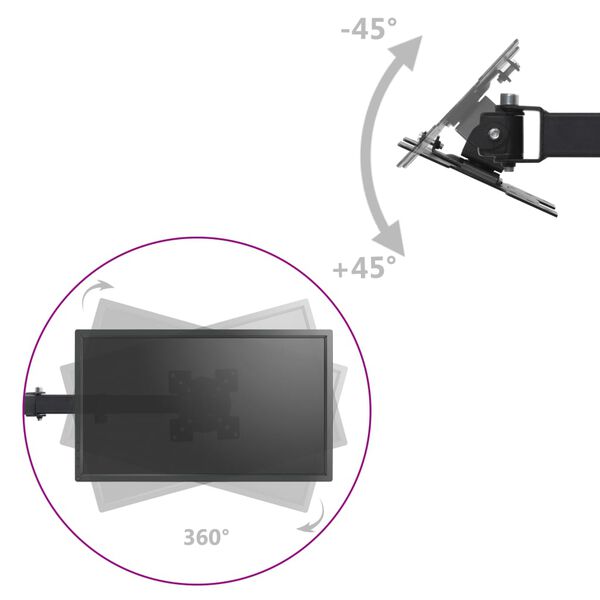 vvidaXL Trojno namizno stojalo za monitor 13"-23"