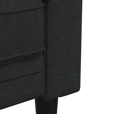 vidaXL Sedežna garnitura 3-delna črno blago