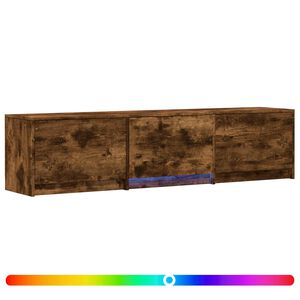 vidaXL TV omarica z LED osvetlitvijo Dimljeni Hrast 165 x 34 x 40 cm