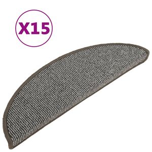 vidaXL Stopni&scaron;čne preproge 15 kosov 56x17x3 cm sive polkrožne