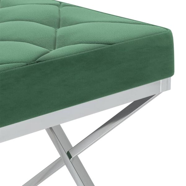 vidaXL Klop 97 cm temno zelen žamet in nerjaveče jeklo