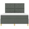 vidaXL LED Box Spring Postelja Temno siva 140 x 200 cm blago