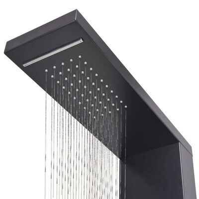 vidaXL Panel za tuš aluminij mat črne barve