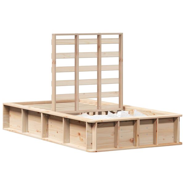 vidaXL Konstrukcija postelje Rjava 90 x 190 cm Masivno borovo les
