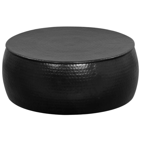 vidaXL Klubska mizica iz splo&scaron;čenega aluminija 70x30 cm črna