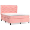 vidaXL Box spring postelja z vzmetnico roza 140x200 cm žamet