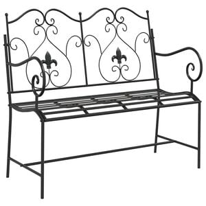 vidaXL Vrtna klop Črna 104 x 54 x 93 cm Jeklo