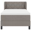 vidaXL Postelja z vzmetnico z vzmetnico Taupe 90 x 200 cm blago
