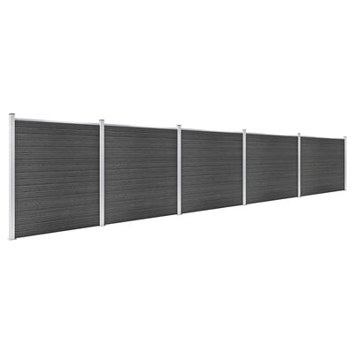 vidaXL Komplet ograjnih panelov WPC 872x186 cm črn