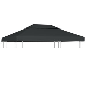 vidaXL Streha za paviljon 2-delna 310 g/m&sup2; 4x3 m antracitna