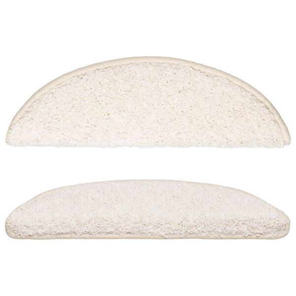 vidaXL Stopni&scaron;čne preproge 10 kosov 56x17x3 cm bele polkrožne