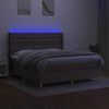 vidaXL Box spring postelja z vzmetnico LED taupe 180x200 cm blago