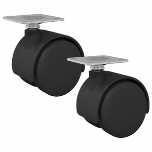 vidaXL Vrteče kolesce 2 kos Črna 39,5 x 39,5 x 37,8 mm Železo in PP