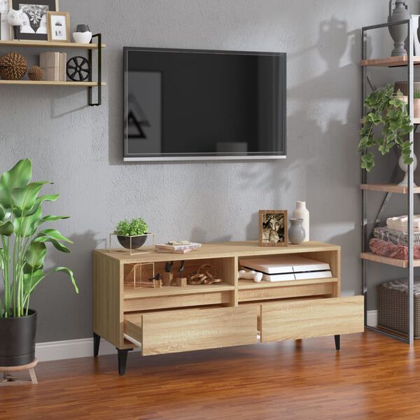 vidaXL TV omarica sonoma hrast 100x34,5x44,5 cm inženirski les