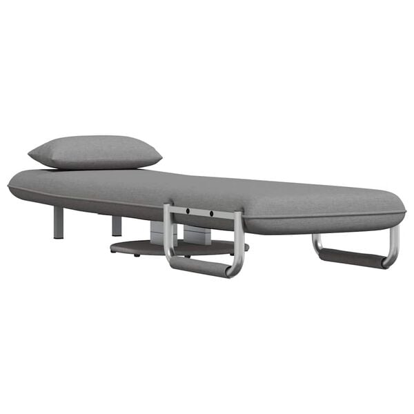 vidaXL Vrtljiv stol in počivalnik svetlo sivo blago