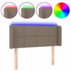vidaXL LED posteljno vzglavje taupe 83x16x78/88 cm blago