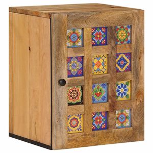 vidaXL Viseča omara za kopalnico Naravna 38 x 33 x 48 cm