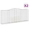 vidaXL Obokana gabionska ko&scaron;ara 2 kosa 400x50x160/180cm cinkano železo