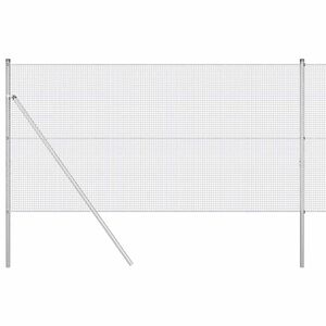 vidaXL Steber ograje. srebrna